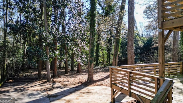 view of yard featuring a deck