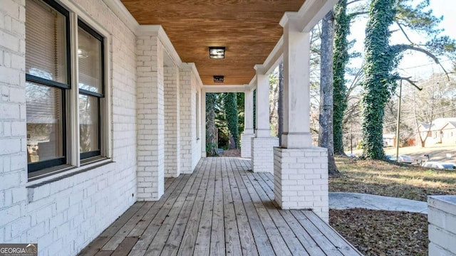 wooden deck with covered porch