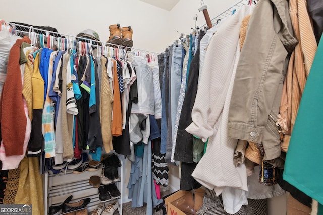 spacious closet with carpet flooring