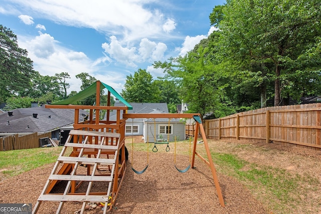 view of jungle gym