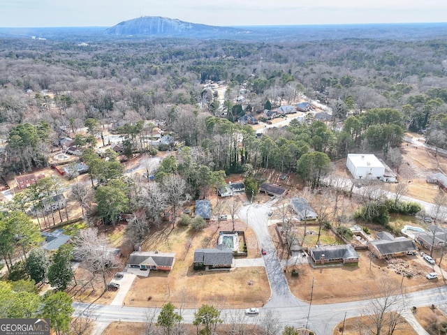 birds eye view of property featuring a mountain view