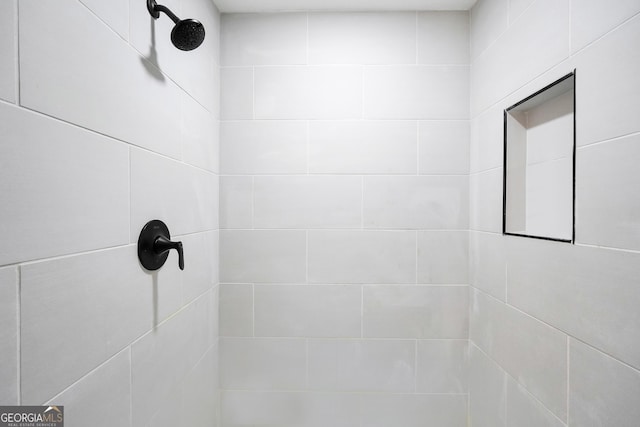 interior details with tiled shower