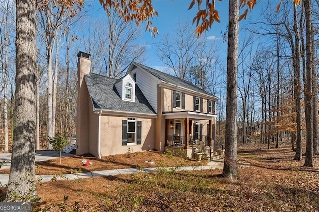 view of front of home with covered porch