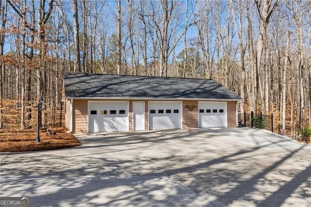 view of garage