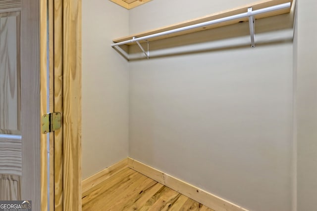 spacious closet with wood-type flooring