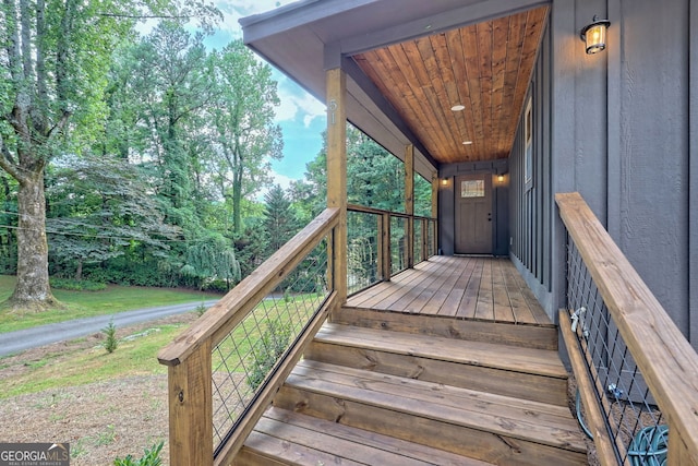 view of wooden deck