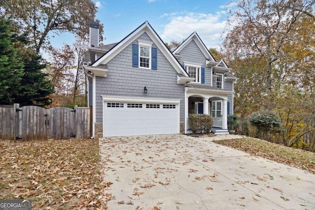 view of front of property featuring a garage