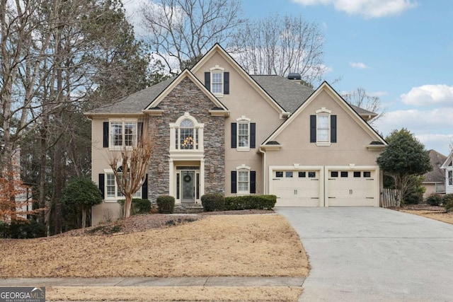 view of front facade with a garage