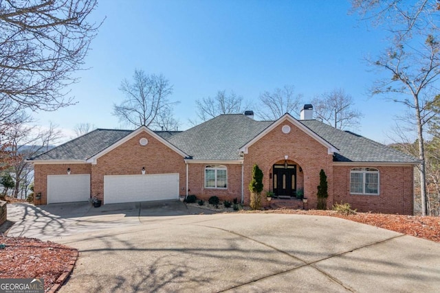 view of front of property with a garage