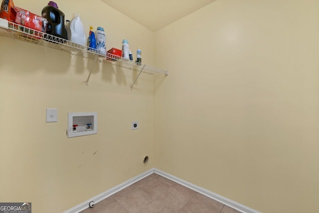 laundry area featuring washer hookup and electric dryer hookup