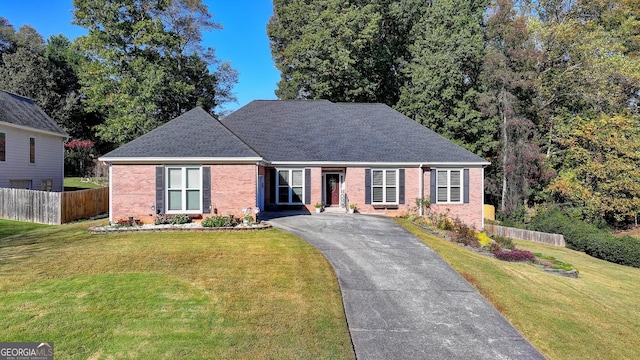 view of front of house with a front yard