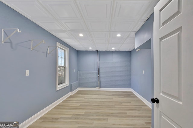 unfurnished room featuring light hardwood / wood-style floors