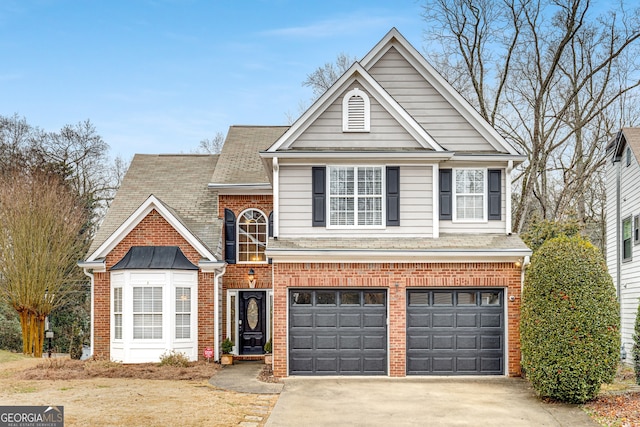 view of property with a garage