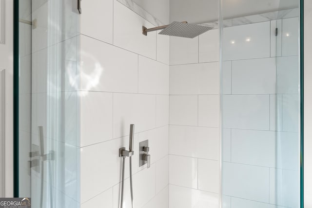 room details with a shower with shower door