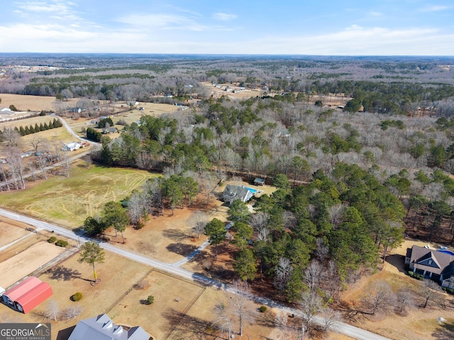 drone / aerial view featuring a rural view