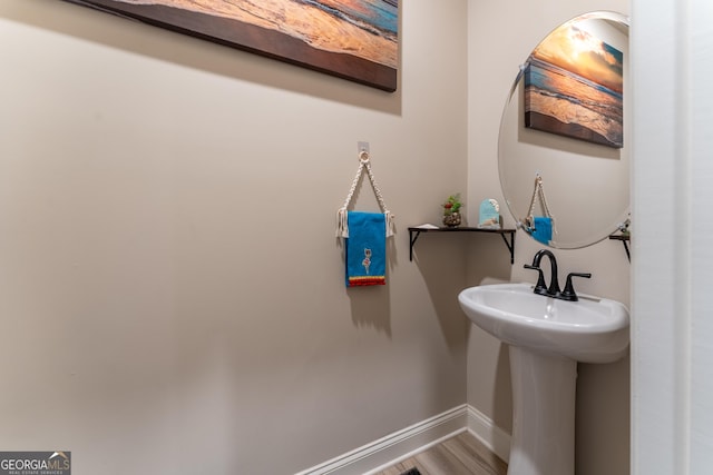 4738 Cypress Park Dr SW, Gainesville, GA 30504 - bathroom with baseboards and wood finished floors
