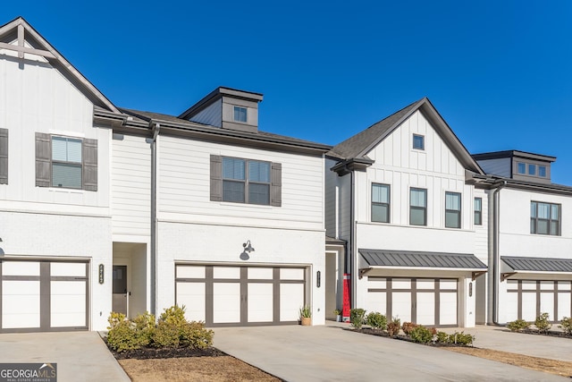 view of property with a garage