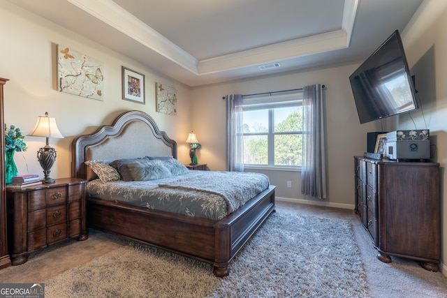 4738 Cypress Park Dr SW, Gainesville, GA 30504 - carpeted bedroom with a raised ceiling and crown molding
