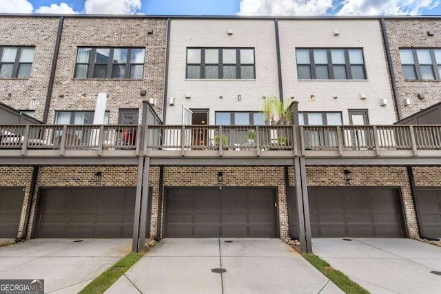 exterior space with a garage