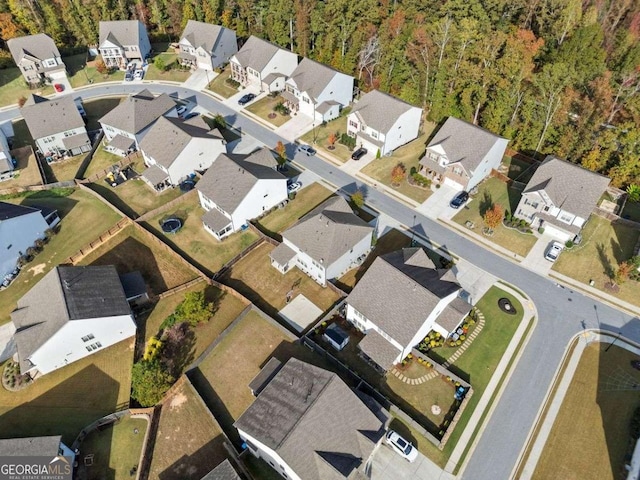 drone / aerial view with a residential view