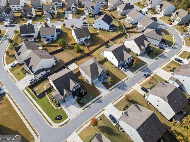 drone / aerial view with a residential view