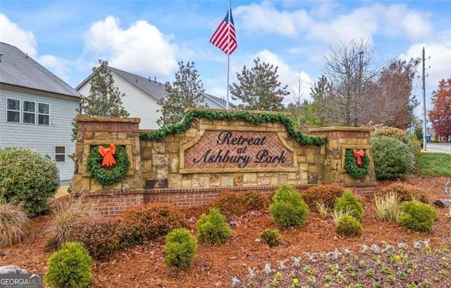 view of community sign