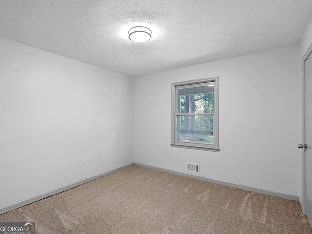 empty room featuring carpet and a textured ceiling