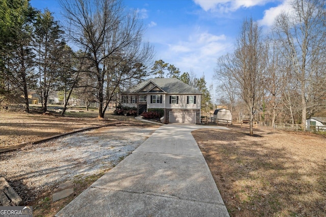 view of front of home with a garage