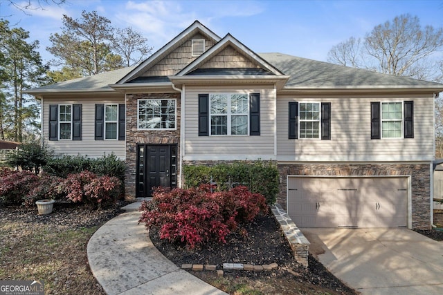 view of front of house with a garage