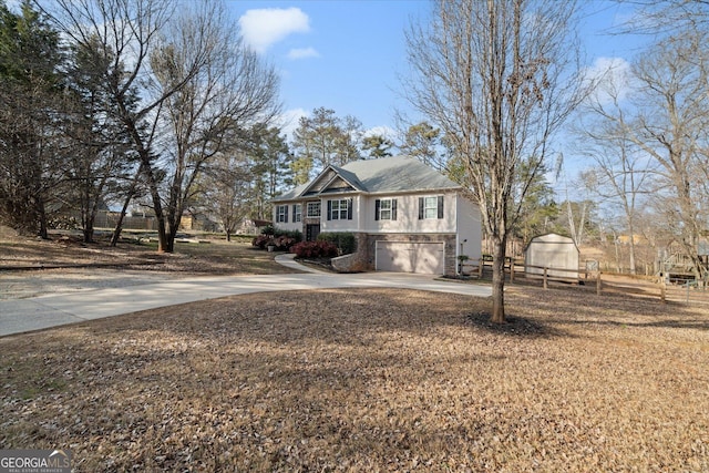 view of front facade with a garage