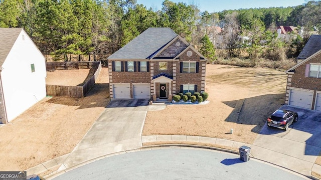 view of front facade with a garage