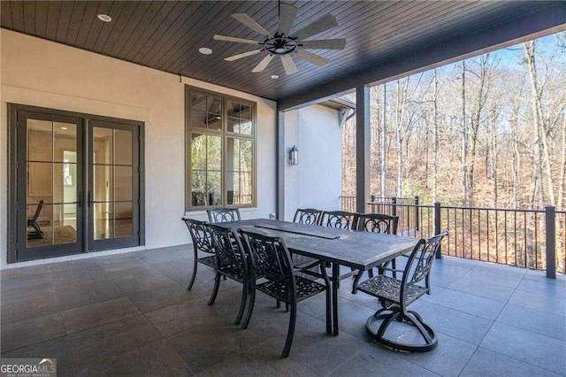 5152 Boulder Bluff Way, Suwanee, GA 30024 - view of patio / terrace featuring ceiling fan and outdoor dining space