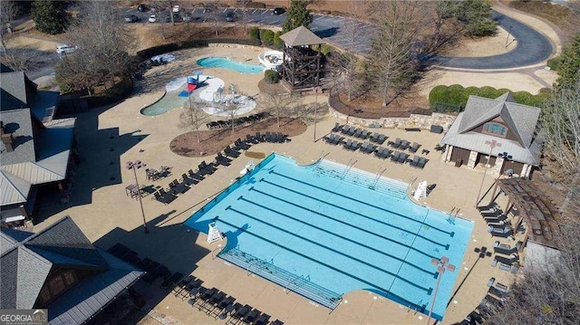 view of pool featuring a patio area