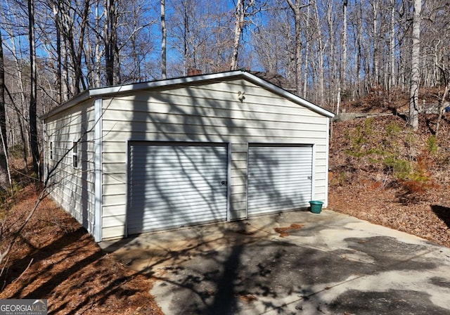 view of garage