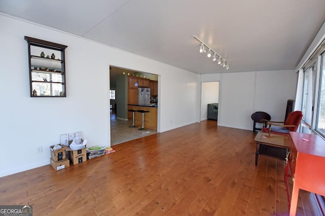 living area featuring wood-type flooring