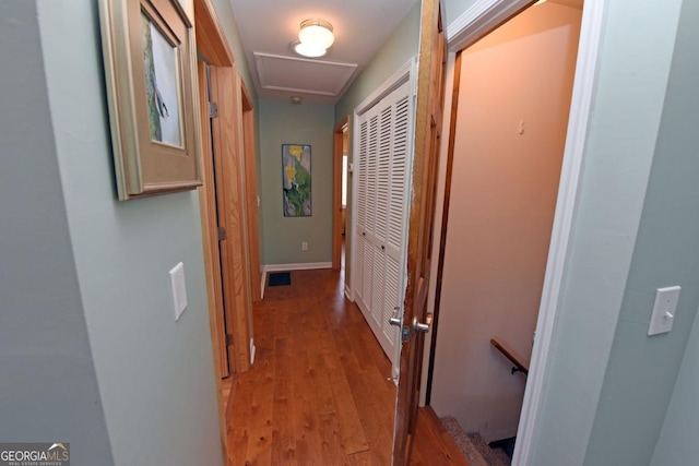 hallway featuring light hardwood / wood-style floors