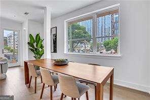 dining area featuring hardwood / wood-style floors