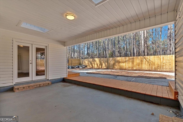 view of patio featuring french doors