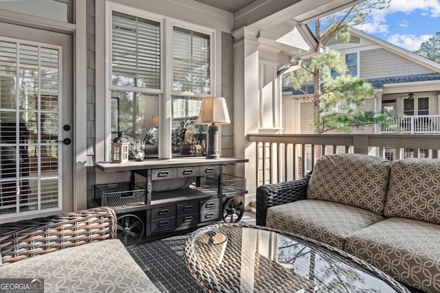 view of sunroom