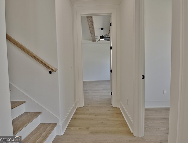 corridor featuring light wood-type flooring