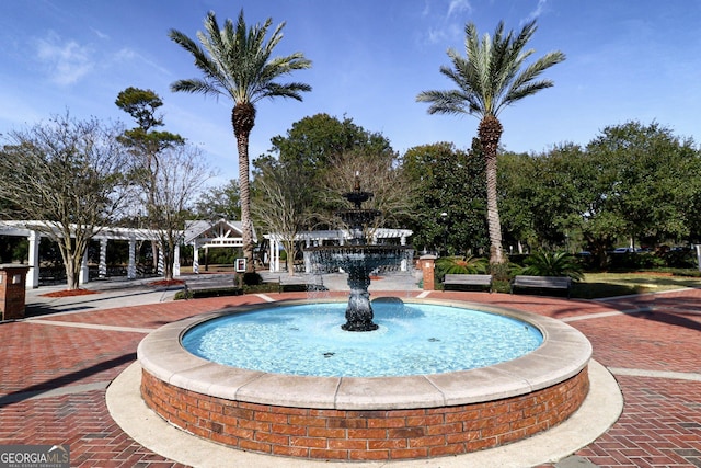 view of community featuring a pergola