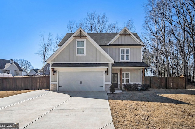 craftsman-style home featuring a garage