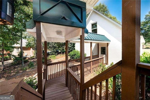 deck featuring covered porch