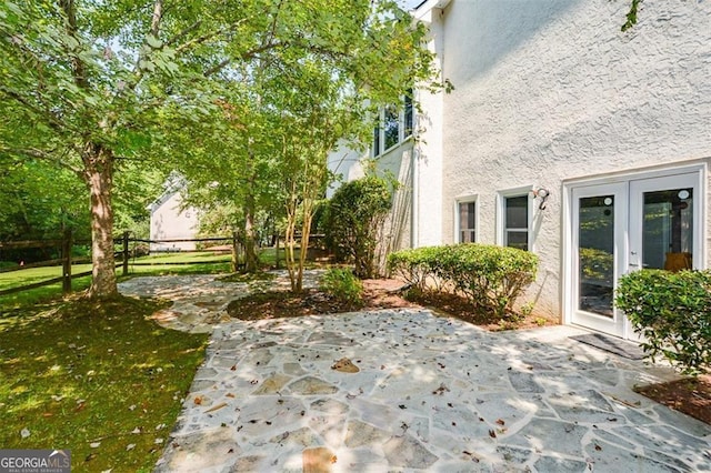 exterior space with french doors