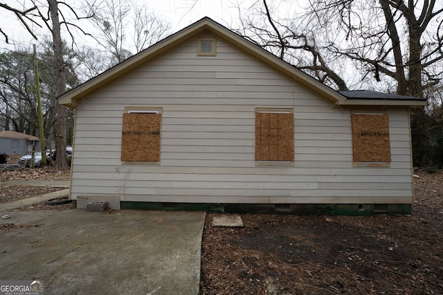 view of home's exterior featuring a patio area