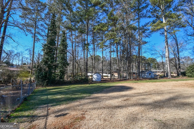 view of yard featuring fence