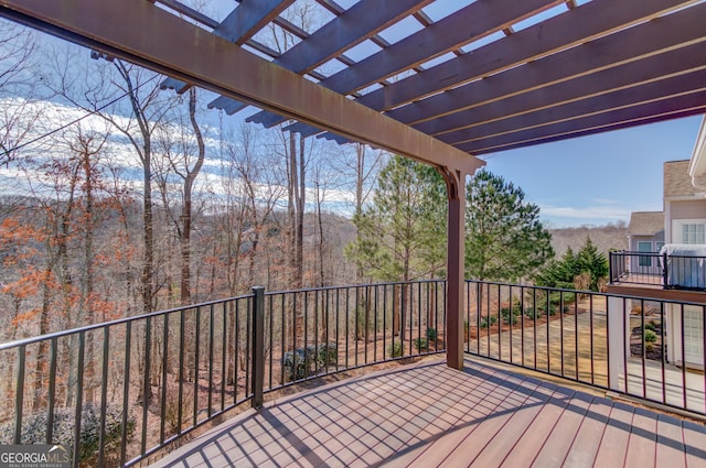 deck with a pergola