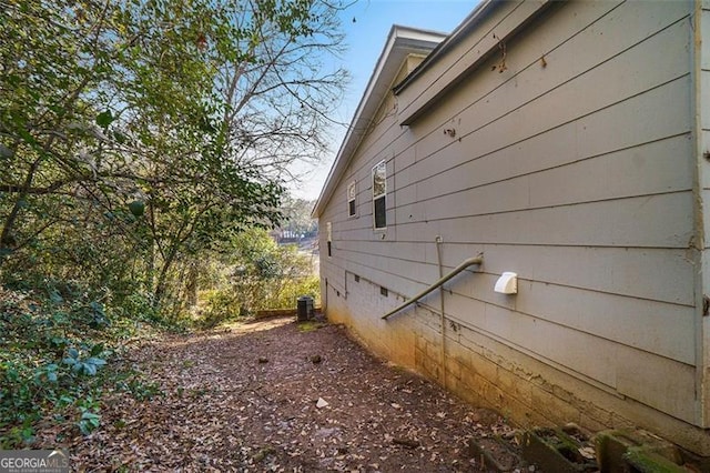 view of home's exterior featuring central AC