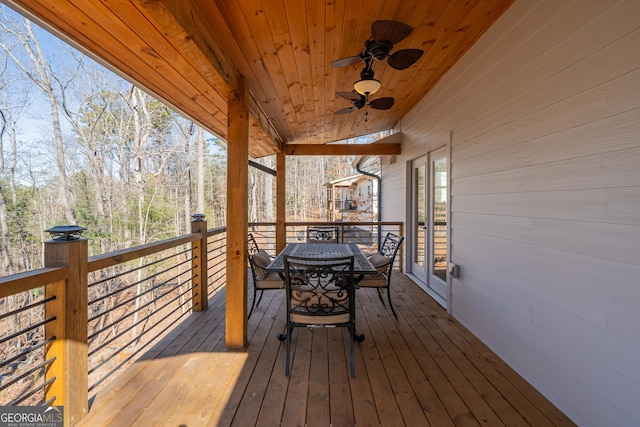 deck featuring ceiling fan