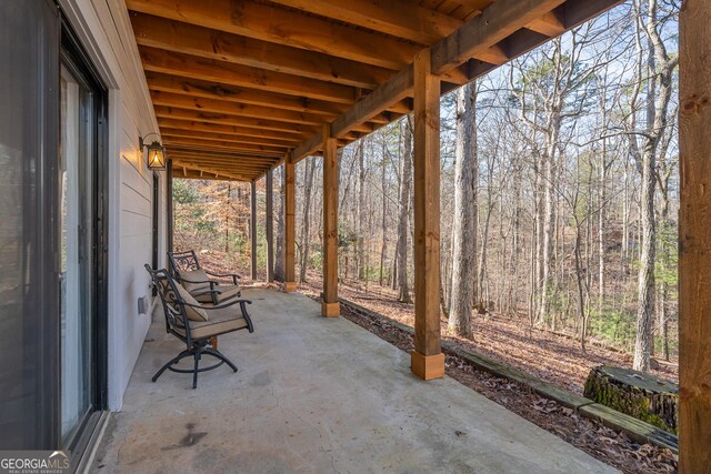 122 Acadia Dr Unit 110, Ellijay, GA 30540 - view of patio / terrace with a wooded view
